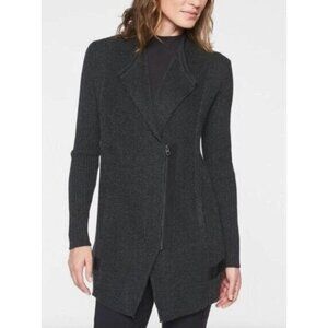 Athleta Sentinel Full Zip Sweater Merino Wool Blend Gray Women's Sz S [jb]
